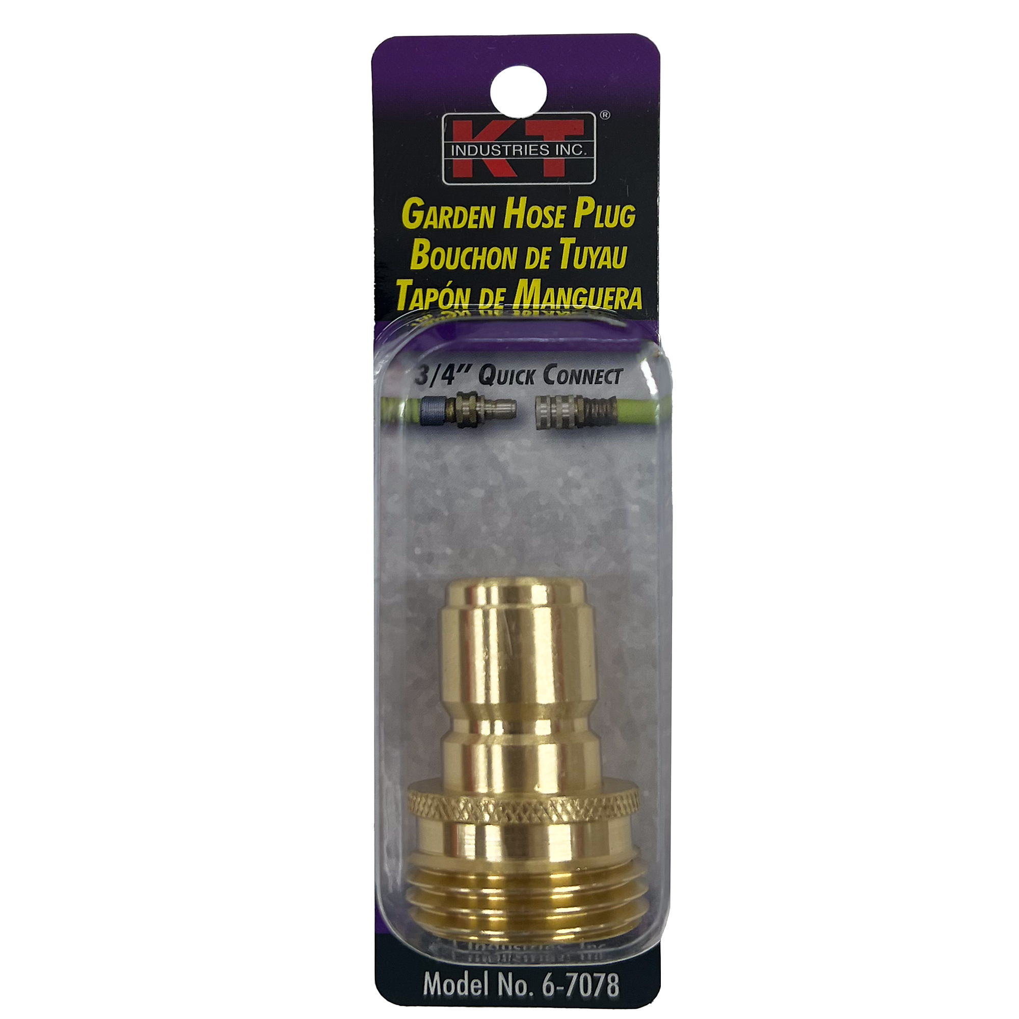 K-T Industries Quick Coupler Plug — 3/4in., 5,800 PSI, Solid Brass, Model# 6-7078